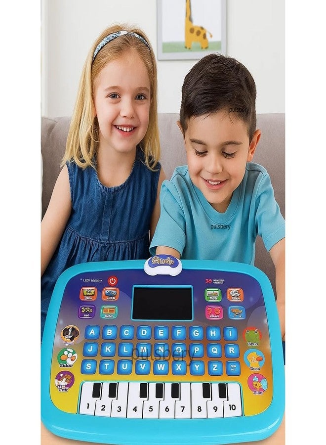 PULSBERY PULSEBERY Educational Learning Laptop Toy for Kids with LED Display & Sound Learn Alphabets, Numbers, Spelling, Animal Voice, Poem, Word, Q&A, Story, Habit (Multicolour, 3 Year+) - Image 3